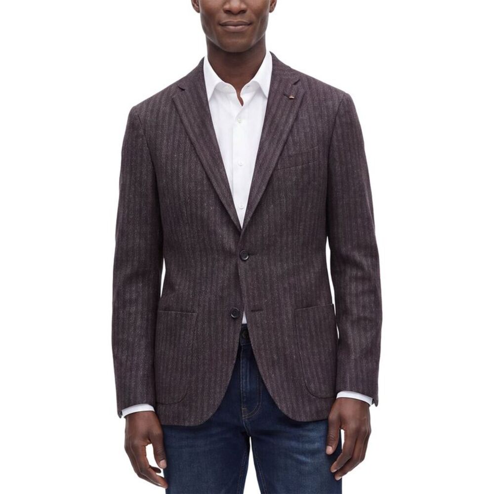 Corneliani Mens  Cc Collection Striped Wool & Silk-Blend Blazer, Grey